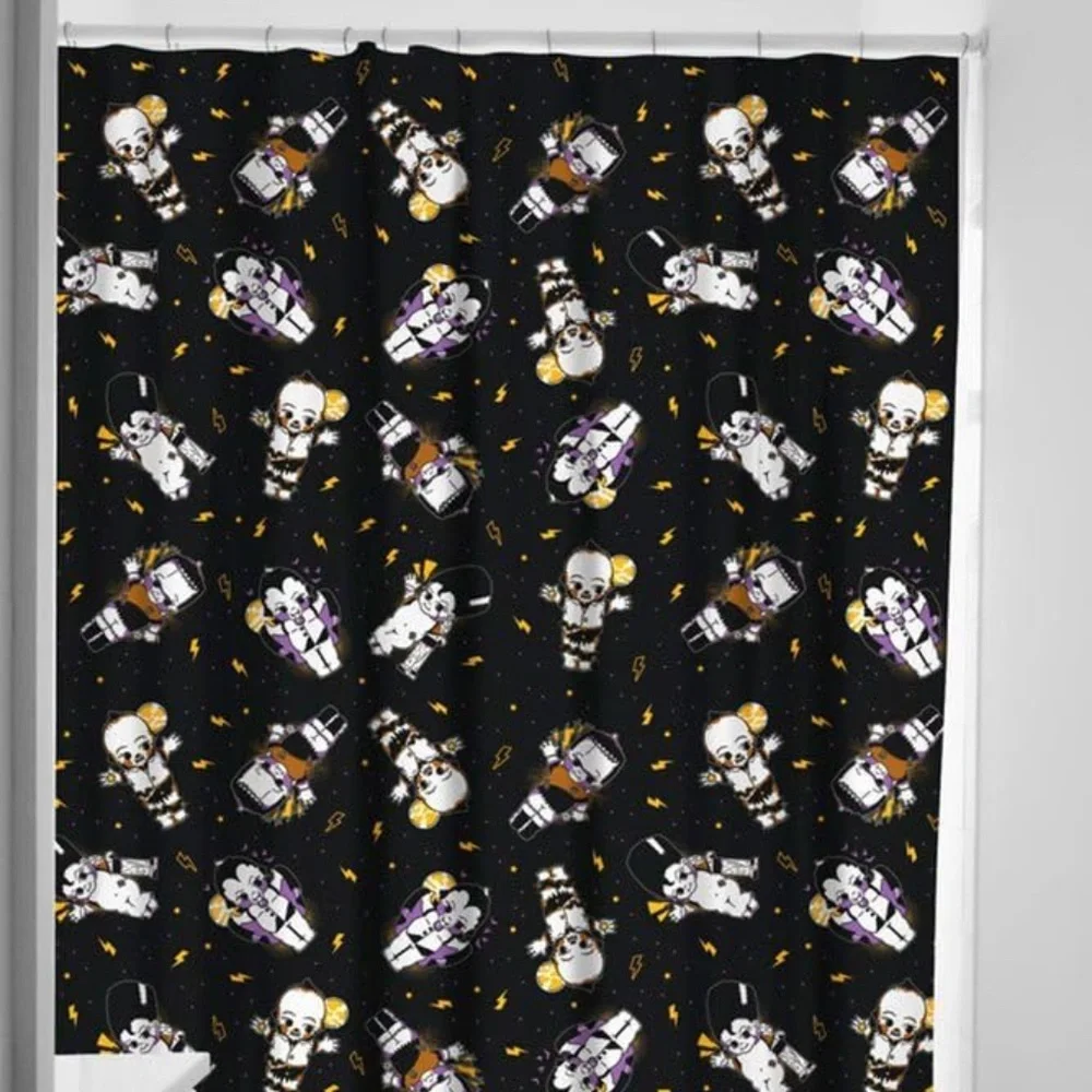 Kewpie Monsters Frankenstein Dracula Shower Curtain & Hooks New